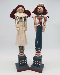 VINTAGE-WOODEN-RAGGEDY-ANN-AND-ANDY-FIGURINES-MOVEABLE-ARMS