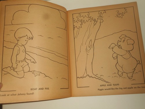 PAINT BOOK TO COLOR TO STENCIL Coloring Book with Die Cuts 1943 WHITMAN UNUSED - Picture 11 of 24
