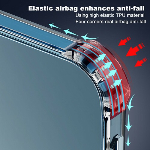 For iPhone 16 15 14 13 12 11 Clear Case Magnetic MagSafe Shockproof Airbag Cover - Zdjęcie 12 z 28