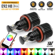 RGB Multi-Color Error Free BMW E92 H8 LED Angel Eyes Halo Ring Light Bulbs