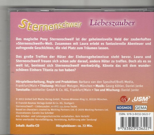 Sternenschweif CD Folge 23: Liebeszauber Kosmos USM audio CD ca. 72. MInuten - Picture 2 of 2