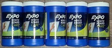lot of 5, Expo dry erase board cleaning wet WIPES, 50 per container 81850