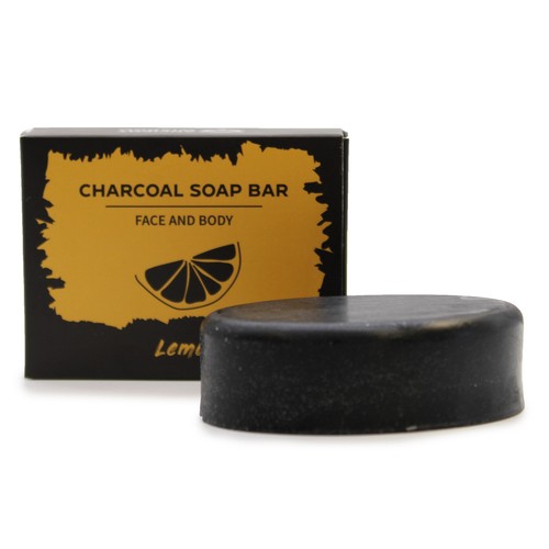 Charcoal Soap Bar - Round Oval Shower Bath Face Body Vegan Mens Womens EACH - Picture 10 of 47