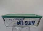 Vintage 1980's Pyrex 7212 Rectangular 2.25 qt Baking Dish "Hey There Hot Stuff"