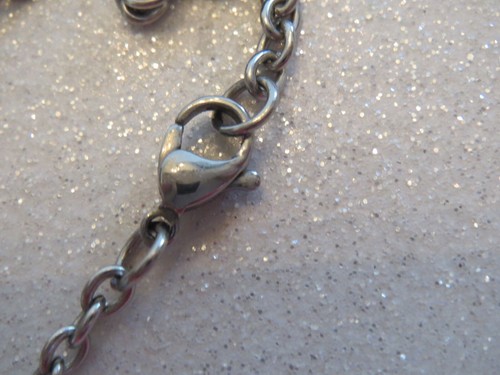 New w/oTags 316 STAINLESS STEEL Rose Colored Teardrop Stone NECKLACE 30" +4"Drop - Picture 9 of 9