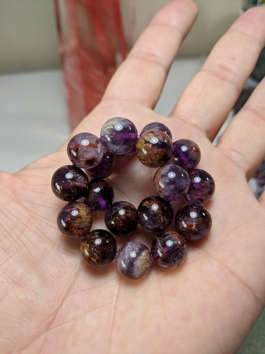 AURALITE-23 Bead Bracelet Men Women Stretch 12mm 7, 7.5, 8, 8.5 inch 3A - Picture 6 of 9