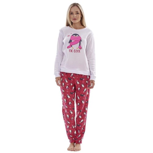 SIZE S TO XL FLEECE PYJAMAS PRINTED WINTER WARM PJ SETS NIGHTWEAR FESTIVE XMAS - Picture 8 of 66