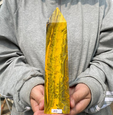Torre de cristal cuadrangular grande de jaspe abejorro natural 984 g de curación Indonesia
