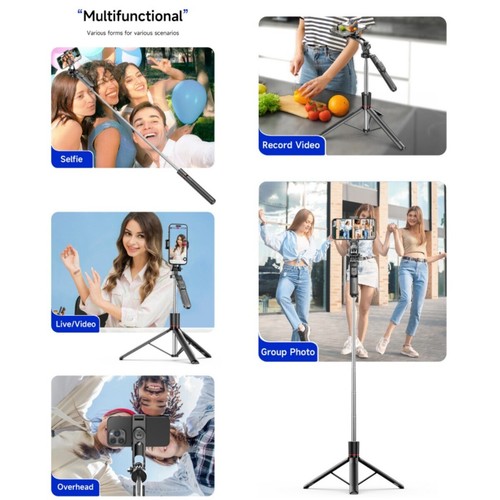67" Phone Tripod Selfie stick w/ Remote Extendable Aluminum For CellPhone GoPro - 第 11/13 張圖片