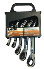 Lang Tools 11307 5-Piece Metric Offset Ratchet Ratcheting Box Wrench Set - USA