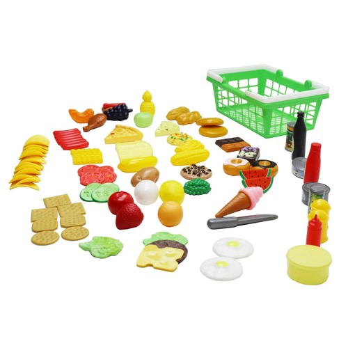 Kid Connection 100-Piece Play Food Basket Set for Toddlers, Pretend Kitchen Toy - Picture 7 of 7