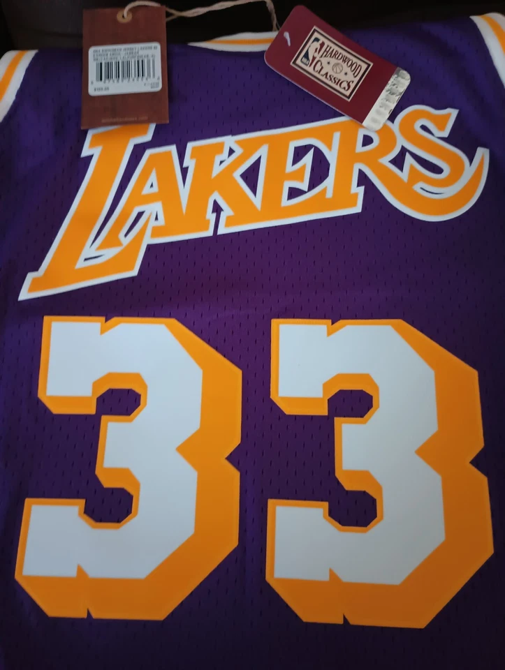 Kareem Abdul Jabbar Signed Lakers Authentic Mitchell & Ness Jersey 6x NBA Champs - Image 3 of 4