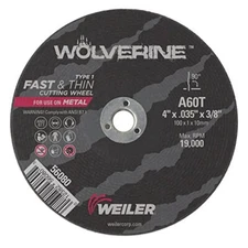 WEILER 804-56080 4 X 035 WOLV TY1 C-O WHL  A60T  3/8 AH