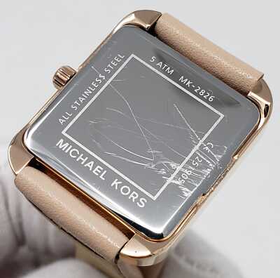 Michael Kors Drew 30mm White Dial Pink Leather Women display picture 3