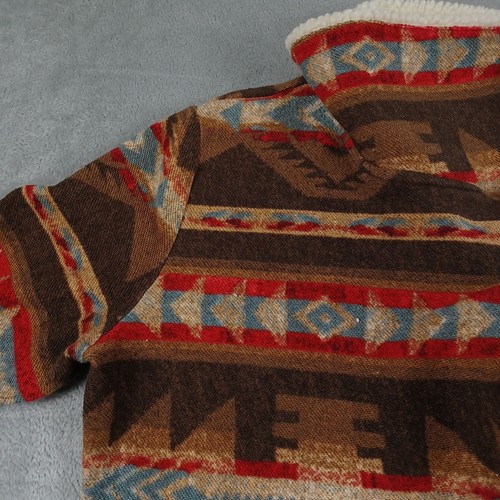 Lauren Ralph Lauren Jacket Womens Large Aztec Southwestern Moto Fleece Vintage - Picture 3 of 9