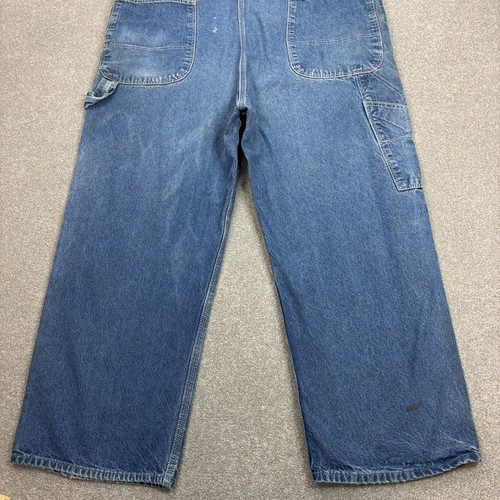 Dickies Dungarees Adult 44x28 Blue Overalls Bib Denim Work Wear Carpenter Mens* - Picture 11 of 11