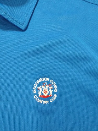 FOOTJOY Men's XL Blue Polyester Blend Golf Polo Shirt ~McGregor Downs Logo ~ FJ - Picture 3 of 9