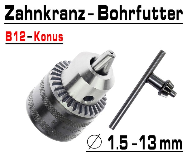 Zahnkranz Bohrfutter Bohrmaschinen Futter FüR Bohrer 1.5 - 13Mm Konus B12 G00502-image