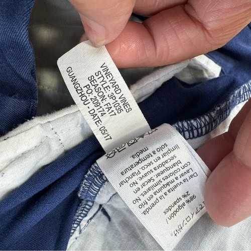 Vineyard Vines Chino Boy's 18 Blue Cotton Straight Adjustment Waist Pants Casual - Picture 4 of 16