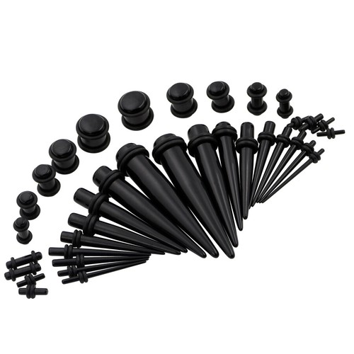 Acrylic Ear Stretching Kit 12-60PCS Tapers Plugs Set 14G-00G Ear Gauges Expander - Picture 10 of 12