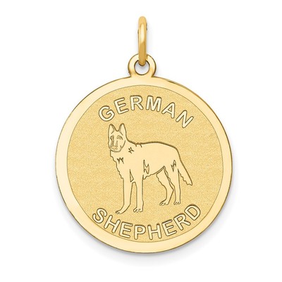 14k Deutscher Schäferhund Scheibe Charm Armband Halskette