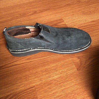 Bata Safari Mens Size 8 Blue Gray Suede Slip On Leather Casual Loafer Shoe Kenya