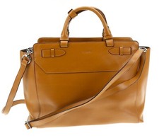 LODIS Brown Leather Satchel Purse X1810