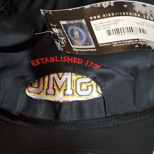 NEW USMC Semper Fi United States Marines Corps Logo Black Baseball Ball Cap Hat - Picture 3 of 5