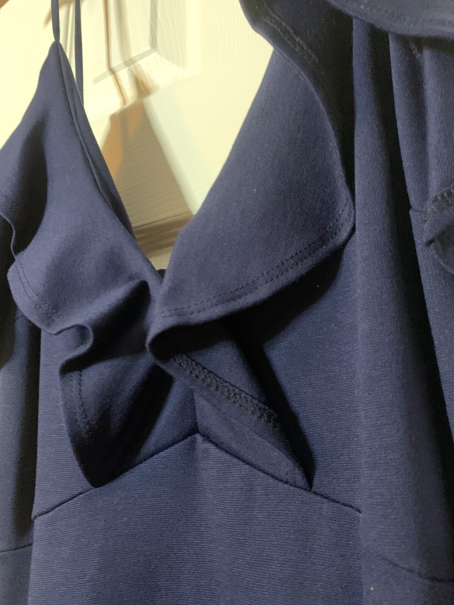 Charlotte Russe Navy Blue Dress, Plunging Neckline w/ Ruffle, Size L | eBay Charlotte Russe Navy Blue Dress, Plunging Neckline w/ Ruffle, Size L | eBay
