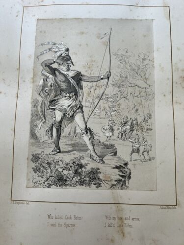 1864 Book Death & Burial Of Poor Cock Robin 16 Lithographs Bien Anthropomorphic - Picture 5 of 20