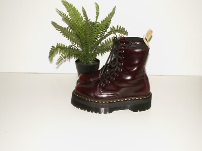 Dr. Martens VEGAN JADON II Cherry Arcadia Quad Plateau Boots UK 4 EU 37 1093