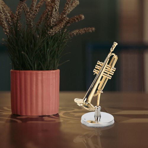 Copper Trumpet Model Simulated Ornament Practical Miniature Adornment - Zdjęcie 12 z 12
