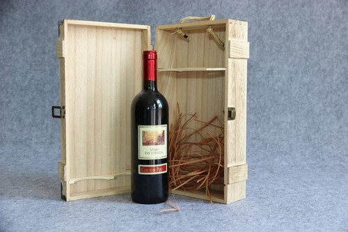 Weinkiste aus Holz mit Deckel, DOPPEL Weinflaschenkbox, Geschenkbox Hochzeit, Holzspeicher - Bild 1 von 2