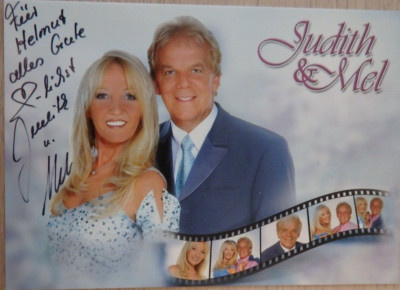 2 Autogramme deutsches Schlagerduo Judith und Mel (113666)