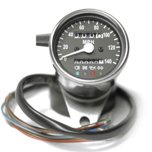 Mini Motorcycle Mechanical Speedo Dummy Lights Speedometer Gauge 2240=60MPH - Picture 2 of 7