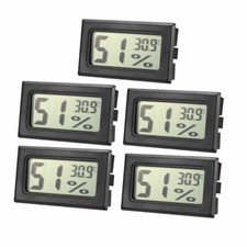 Schwarz Temperatur Luftfeuchtigkeit Hygrometer Thermometer Digital Manometer 5 St&uuml;ck