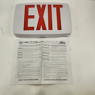 NEW Lithonia Lighting LED Exit Sign, LQM P W 3R 120/277V Open package