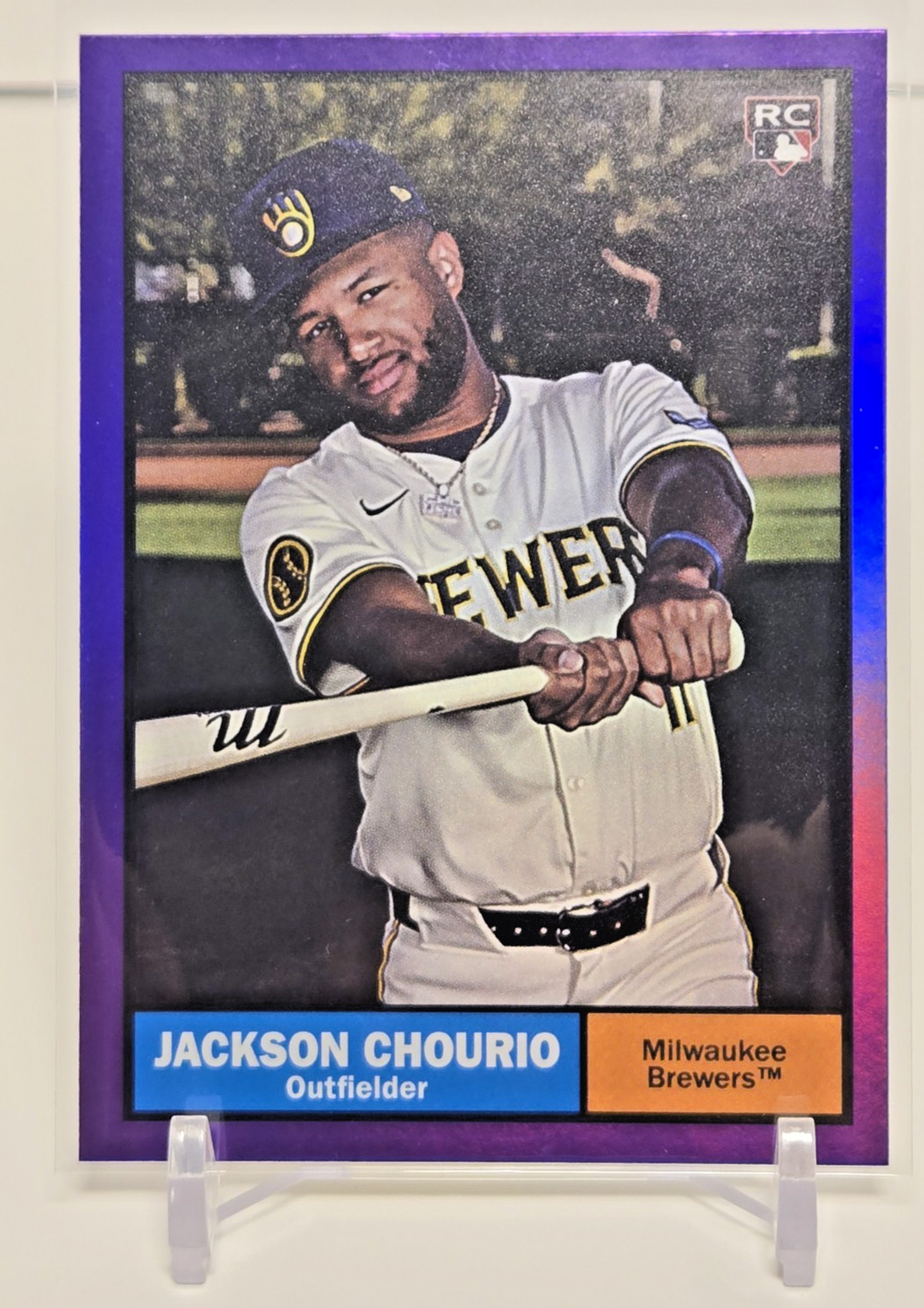 Jackson Chourio 2024 Topps Archives #44 Rookie Card RC purple Foilboard Parallel