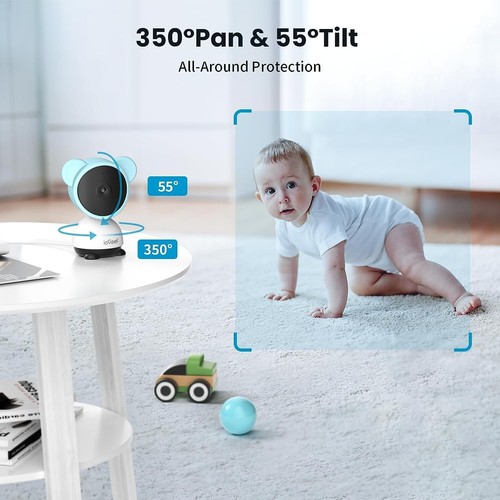 ieGeek 5'' Baby Monitor, WiFi Smartphone 1080P Baby Camera Via Screen 2-Way Talk - Picture 4 of 10