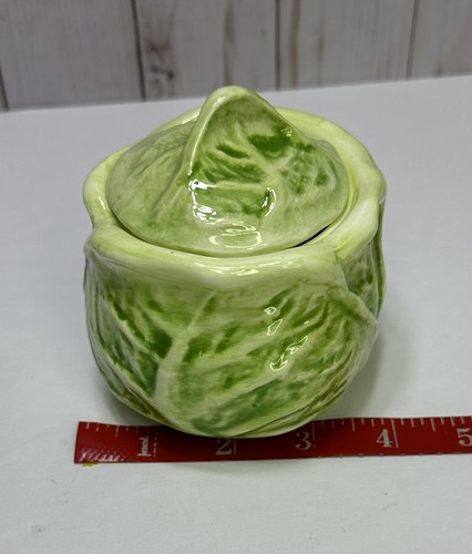 Ciotola di zucchero coniglietto pasquale/coniglio ceramica + set creme vintage Mervyn's NOS in scatola - Foto 23 di 24