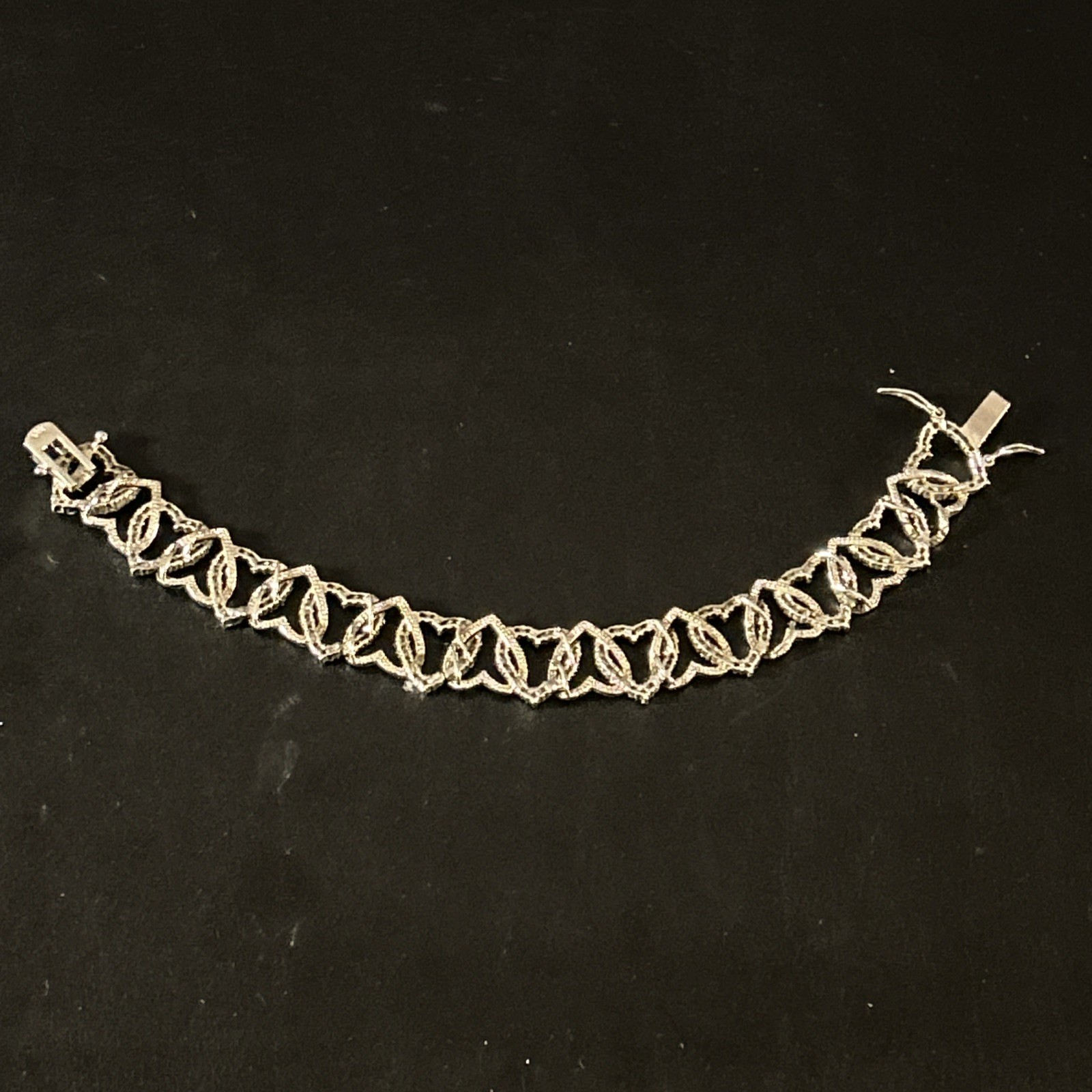 Unique Sterling silver 925 interlocking heart bra… - image 5