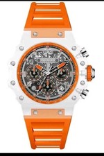 Invicta Racing Vaulthan Men's Watch 69679 44mm Clear/Orange Band New