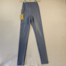 Wilfred Free Stylish Blue High-Waisted Leggings Faux Leather Size XS