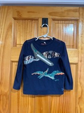 Joules Boys Dino Applique Long Sleeve Shirt N...