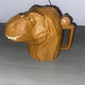 Jurassic Park World T-Rex Live Tour Cup Mug Head Flip Top Jaws Tyrannosaurus Rex