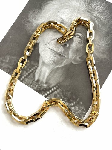 Eddie Borgo Supra Link Necklace 17" 12K Yellow Gold Plated Retail $425 - Picture 3 of 9