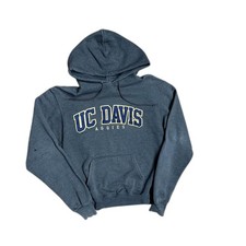 UC Davis University Aggies Hoodie Sweatshirt Gray Blue Embroidered