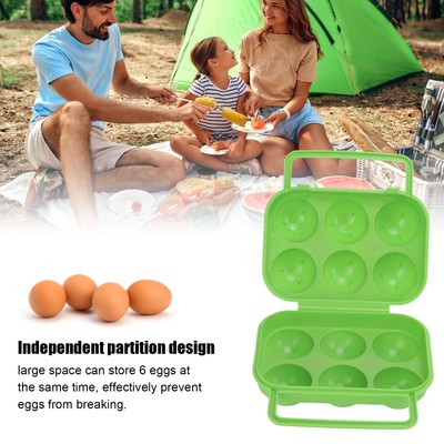 (Grün) Tragbarer Eierlagerbehälter ABS 6 Grid Egg Box Für Den Außenbereich CU