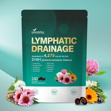 Lymphatic Drainage Supplements 240 Softgels 4275mg Lymph System Support Suppl...
