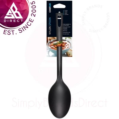 Chef Aid Nylon Löffel Für Mit Antihaft-Kochgeschirr │Bpa-Frei │ Schwarz - Bild 1 von 4